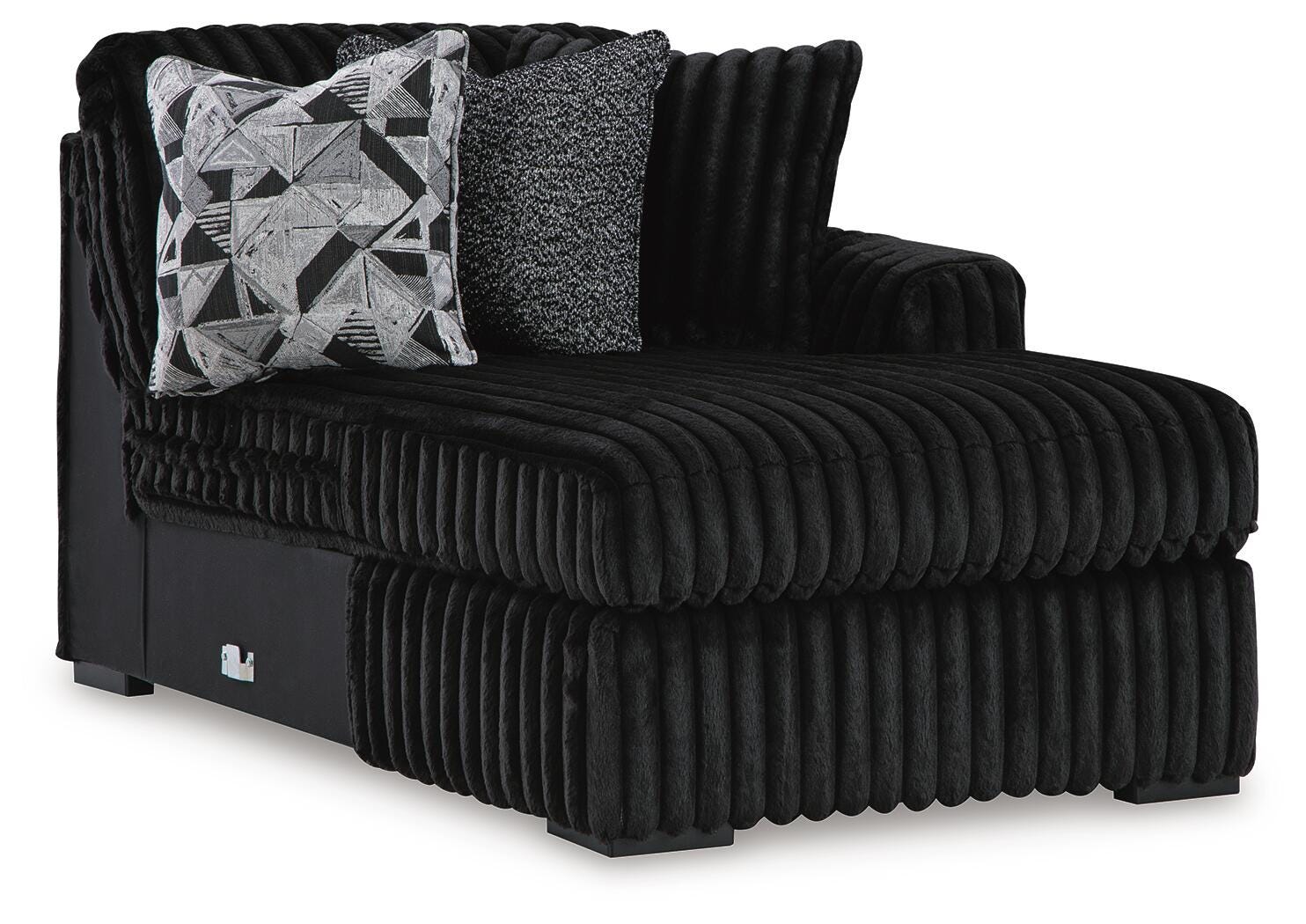 Midnight-Madness 4-Piece Sectional and Oversized Chaise