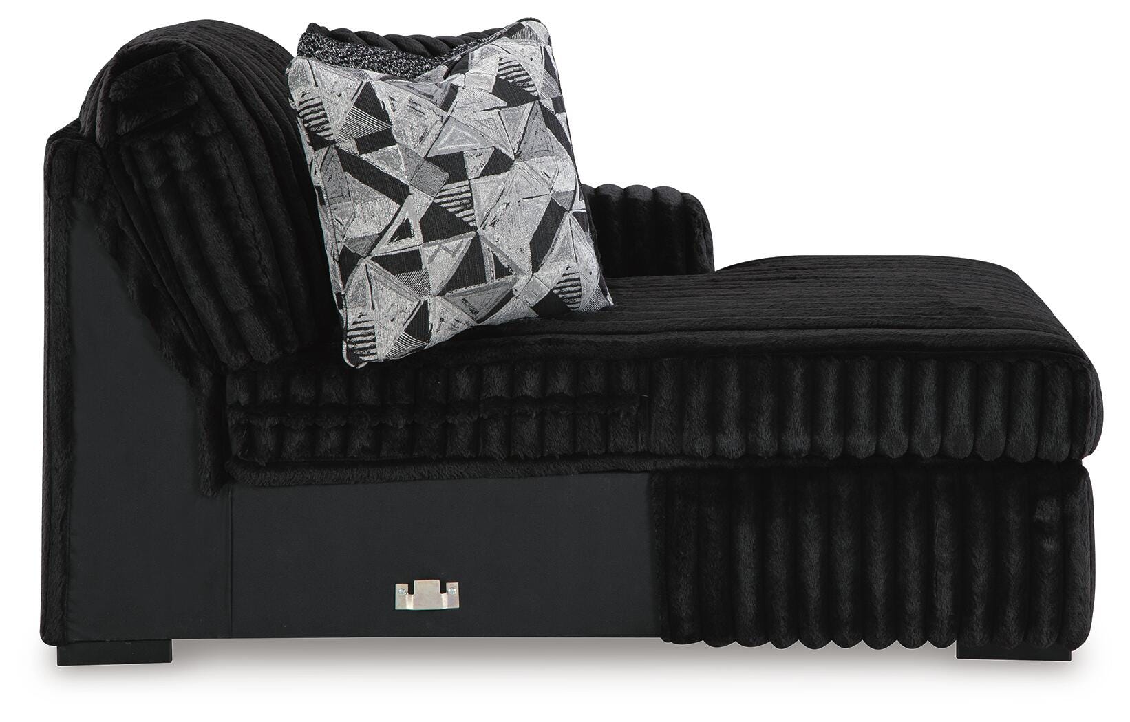 Midnight-Madness 4-Piece Sectional and Oversized Chaise