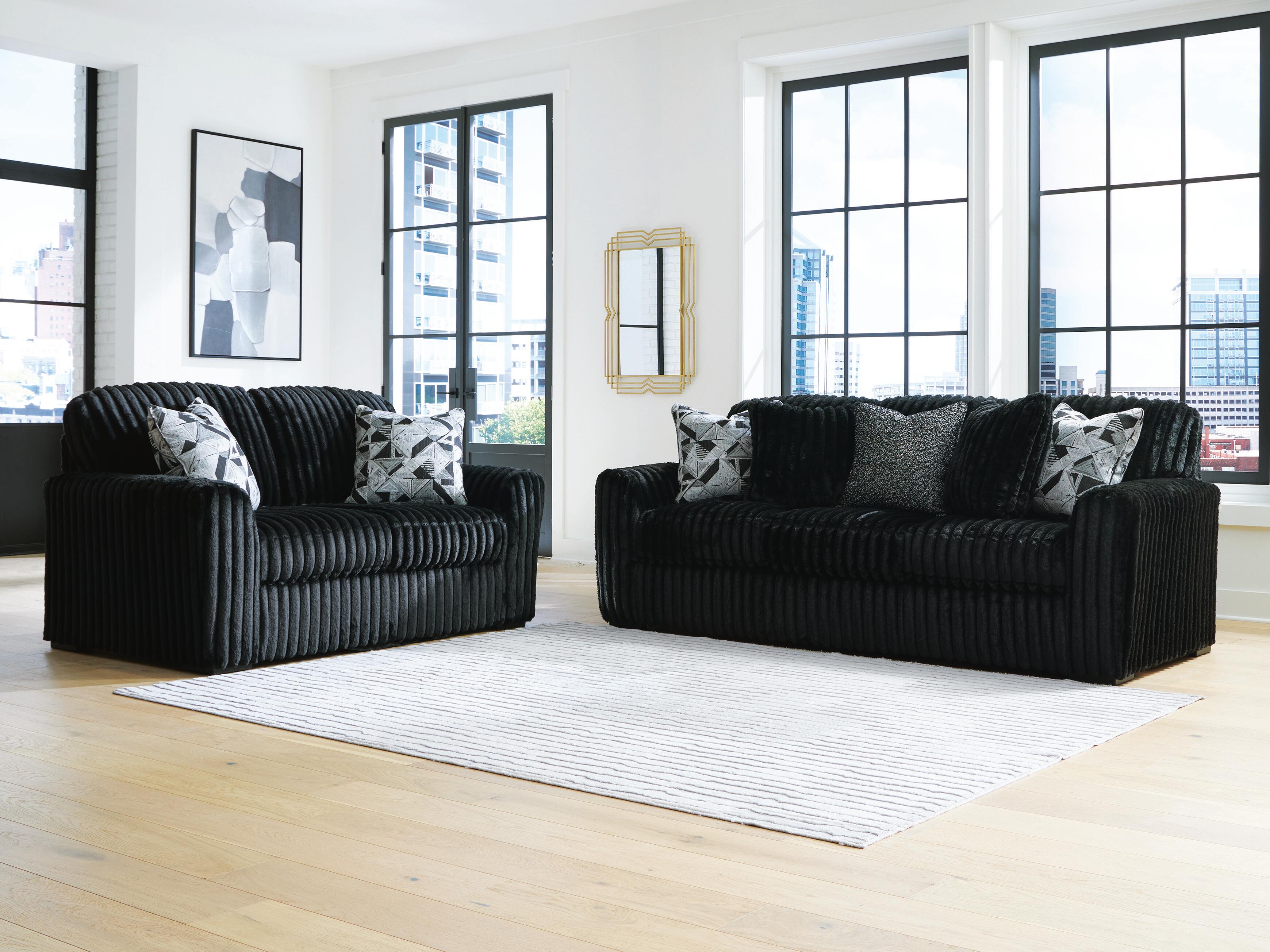 Midnight-Madness Sofa and Loveseat