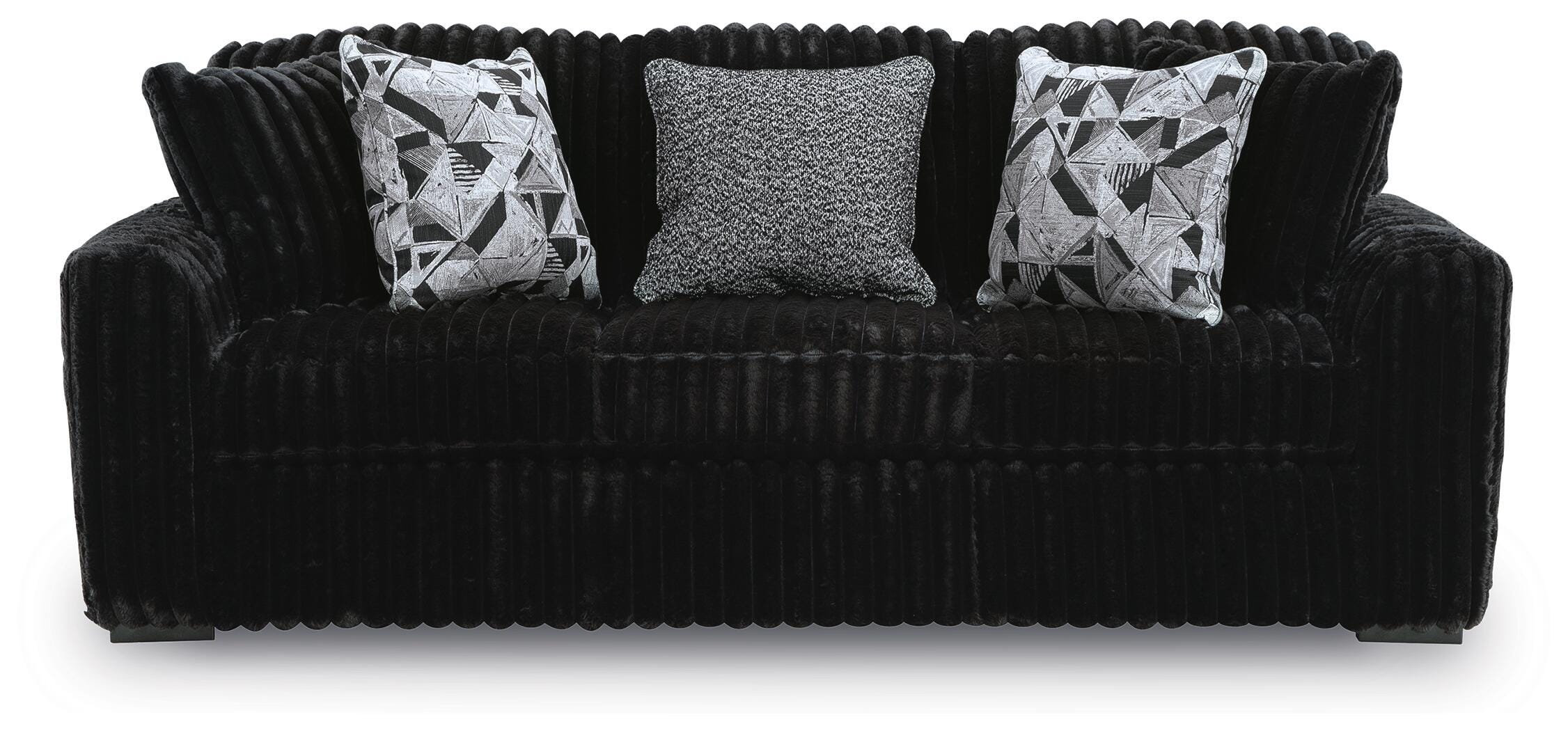 Midnight-Madness Sofa, Loveseat and Oversized Accent Ottoman