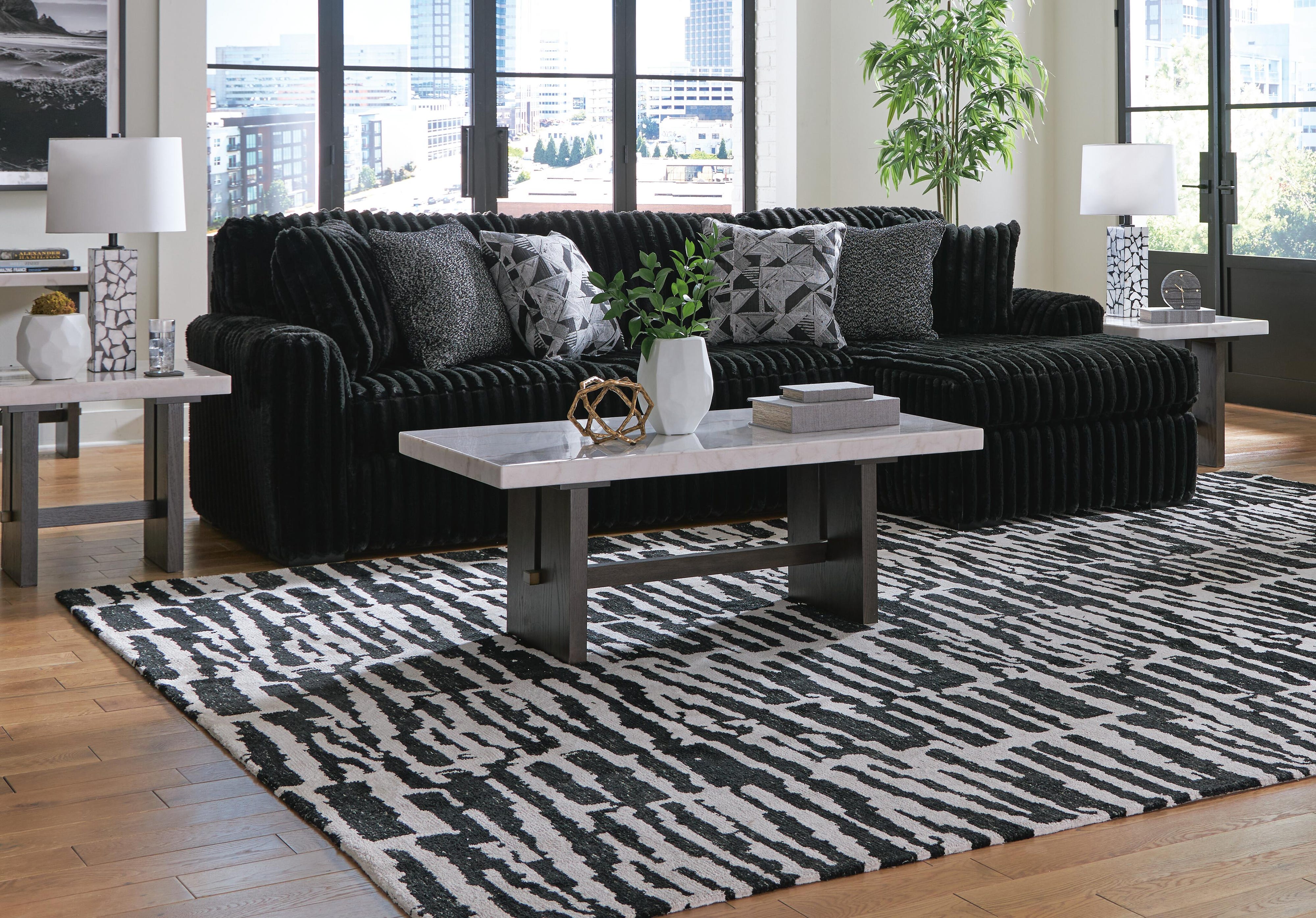 Midnight-Madness 3-Piece Sectional with Chaise