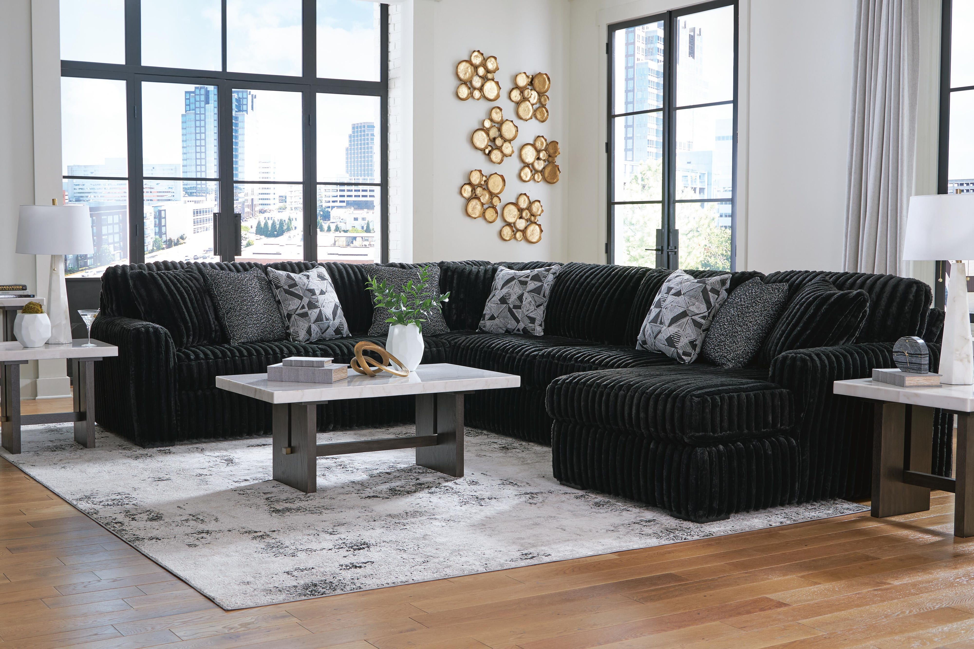 Midnight-Madness 4-Piece Sectional with Chaise