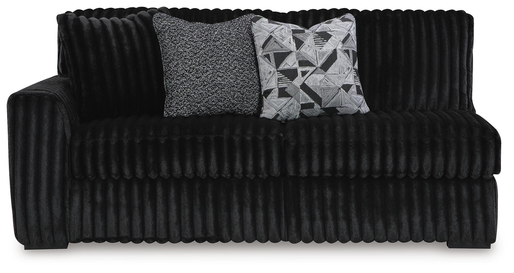 Midnight-Madness 3-Piece Sectional and Oversized Ottoman