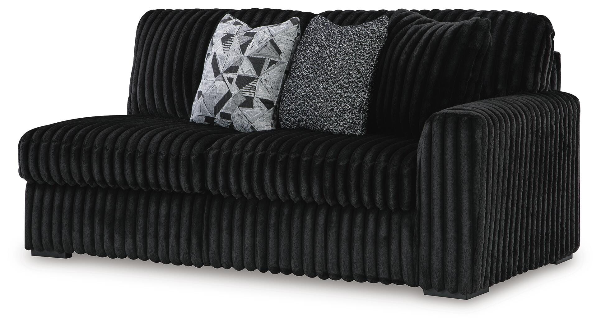Midnight-Madness 4-Piece Sectional and Oversized Accent Ottoman