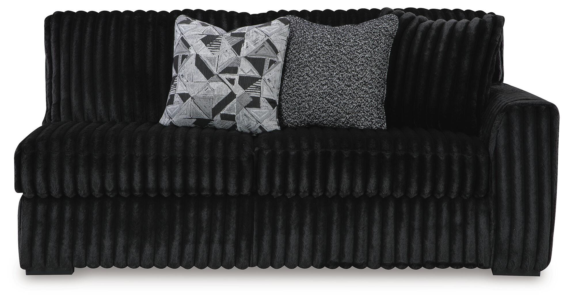 Midnight-Madness 4-Piece Sectional and Oversized Accent Ottoman