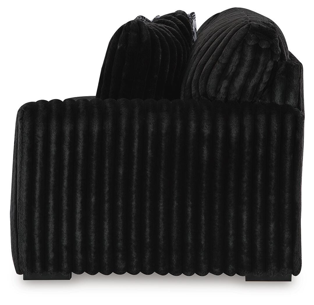 Midnight-Madness 3-Piece Sectional and Oversized Ottoman