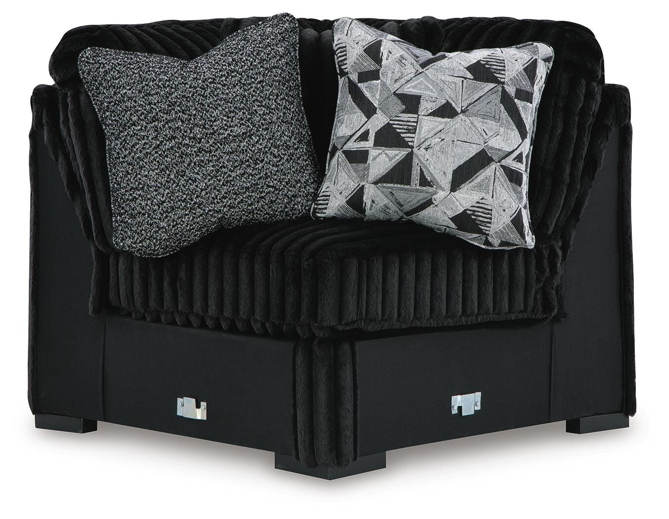 Midnight-Madness 3-Piece Sectional and Oversized Ottoman