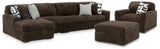 Midnight-Madness 3-Piece Sectional, Oversized Chair and Ottoman
