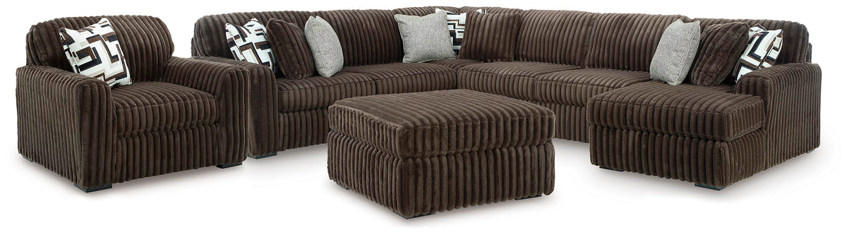 Midnight-Madness 4-Piece Sectional with Chaise, Oversized Chair and Ottoman