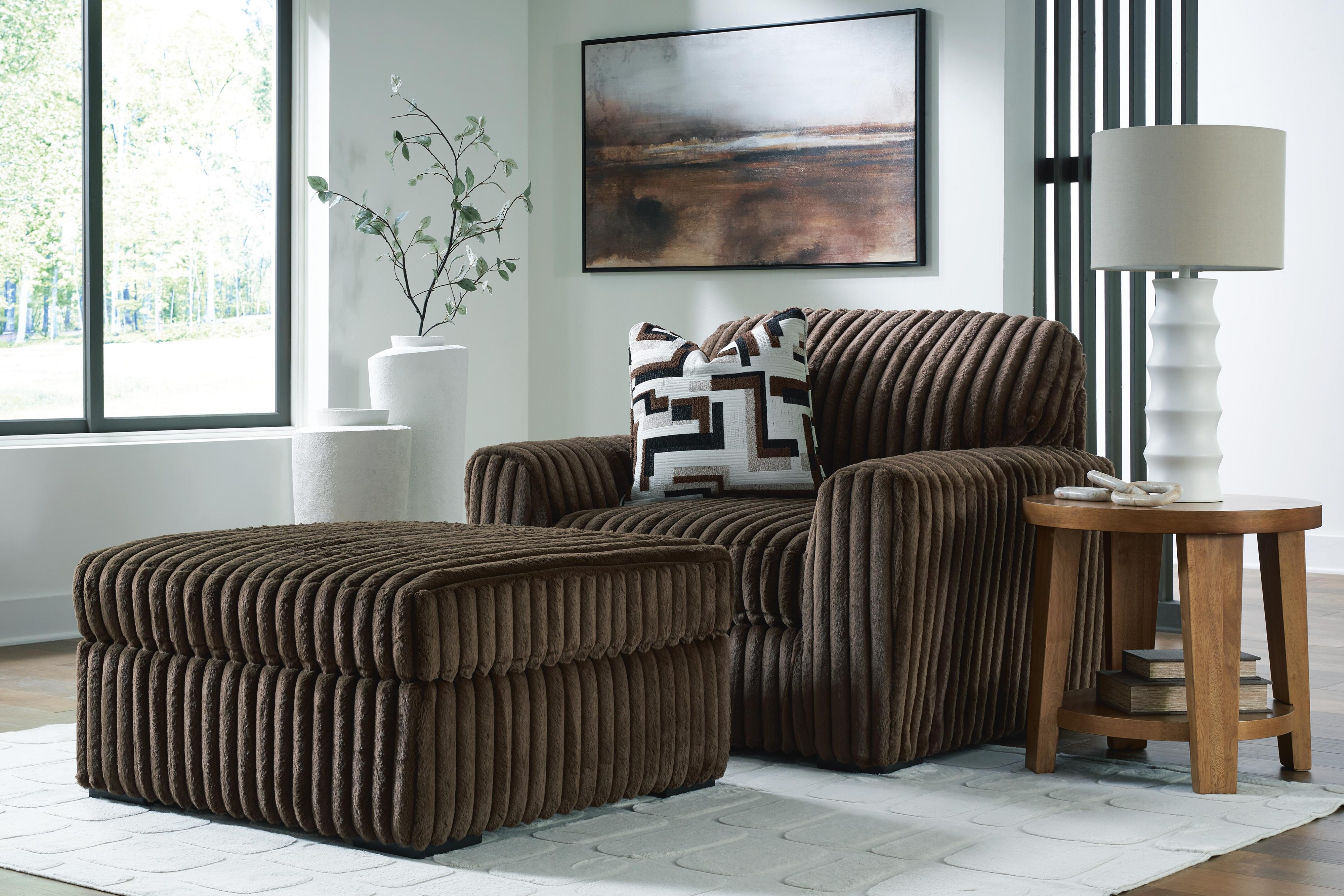 Midnight-Madness Oversized Chair and Ottoman