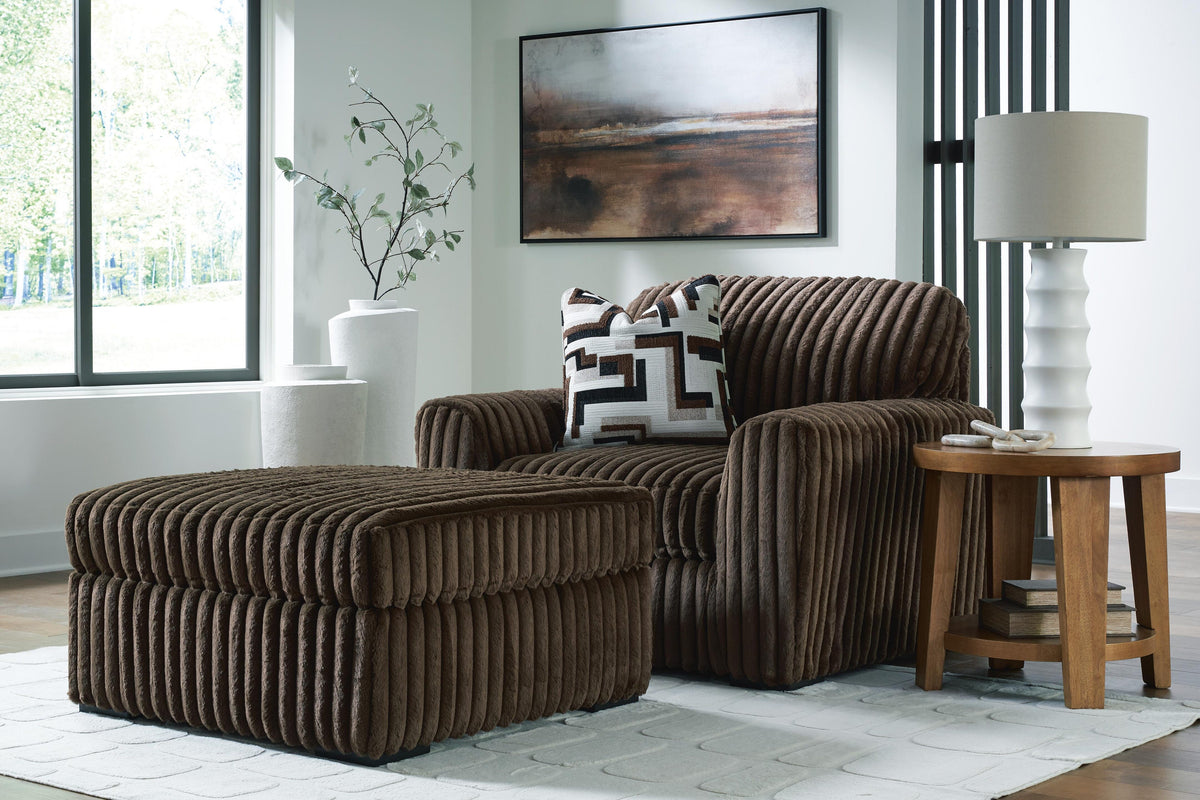 Midnight-Madness Oversized Chair and Ottoman