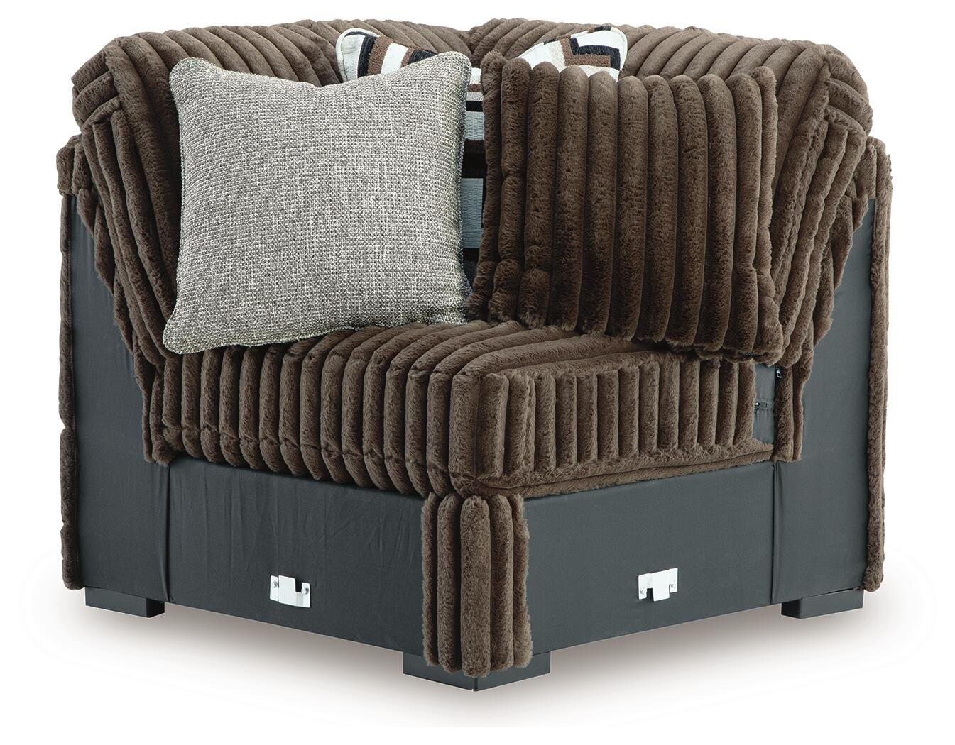 Midnight-Madness 4-Piece Sectional with Chaise, Oversized Chair and Ottoman