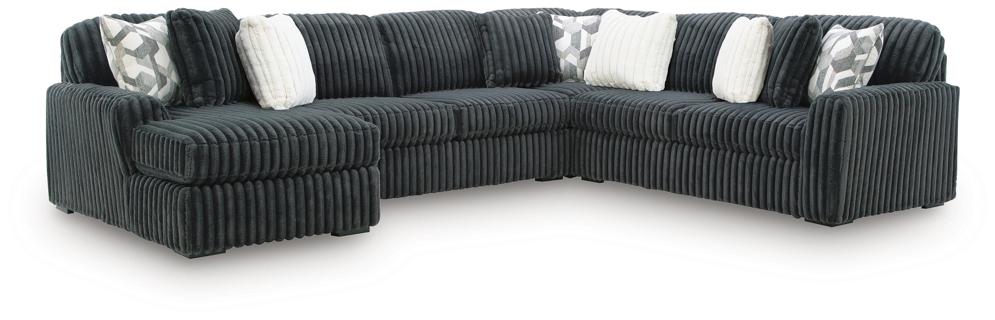 Midnight-Madness 4-Piece Sectional with Chaise