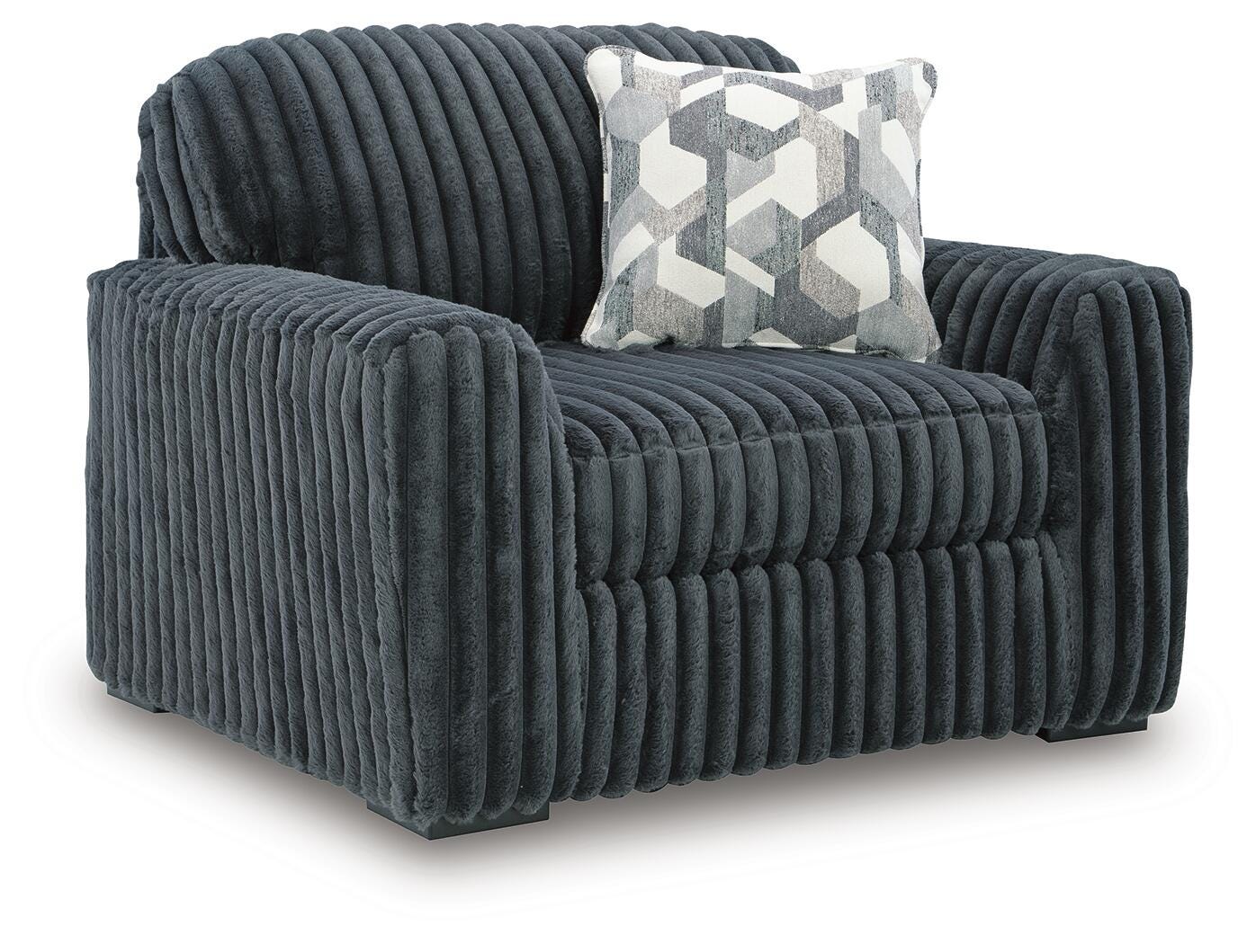 Midnight-Madness Oversized Chair and Ottoman