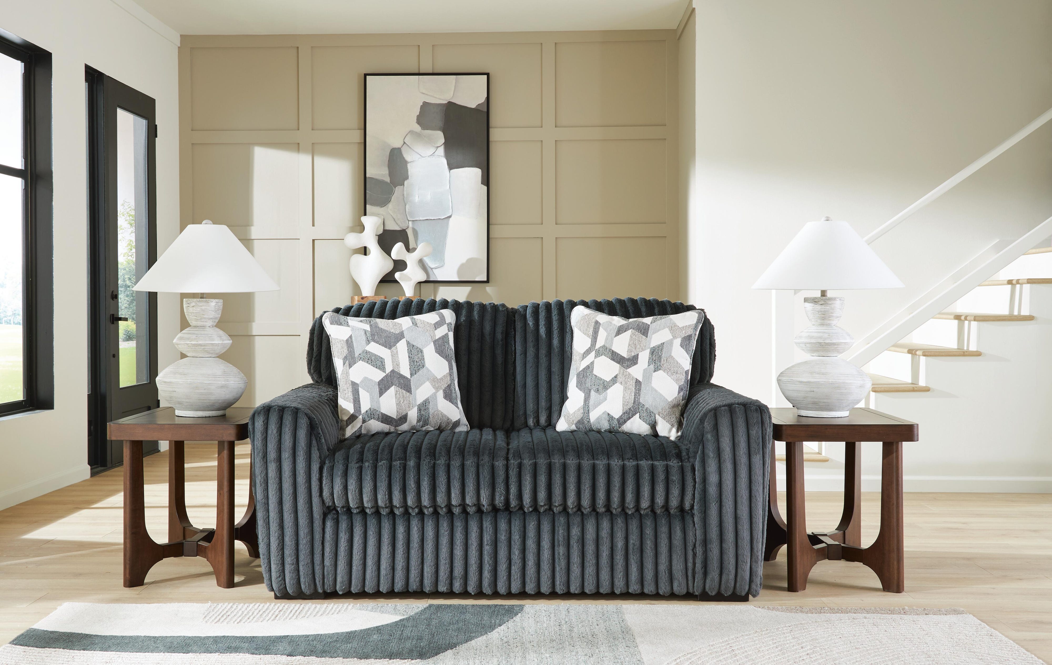 Midnight-Madness Sofa, Loveseat and Oversized Chaise