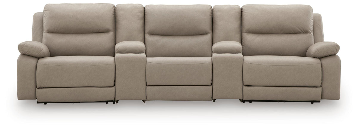 Narwhal Place 5-Piece Reclining Sectional with Storage Consoles