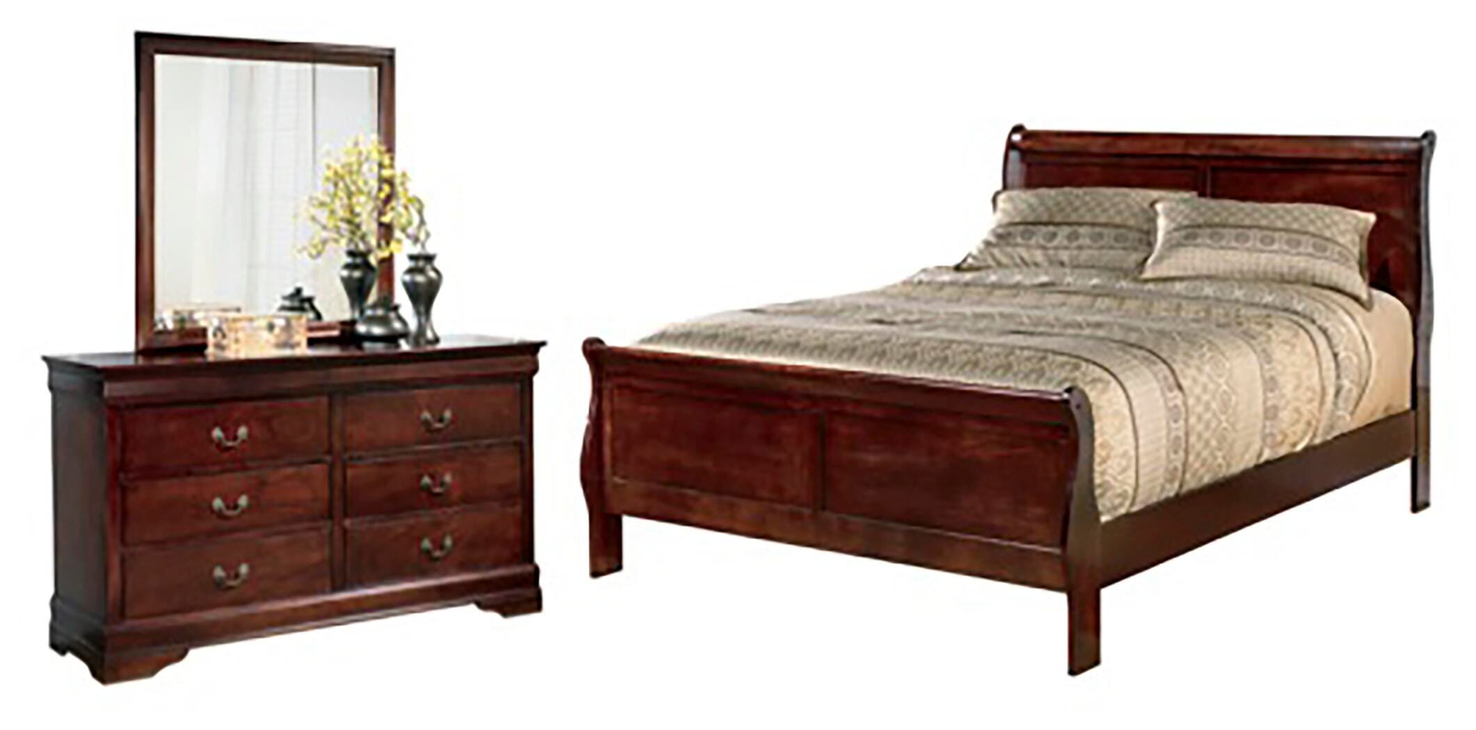 Alisdair Sleigh Bed with Mirrored Dresser