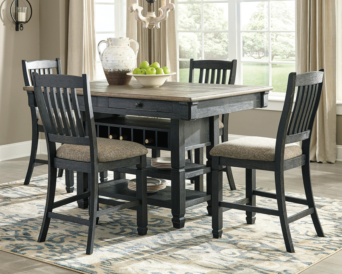 Tyler Creek Counter Height Dining Table and 4 Bar Stools