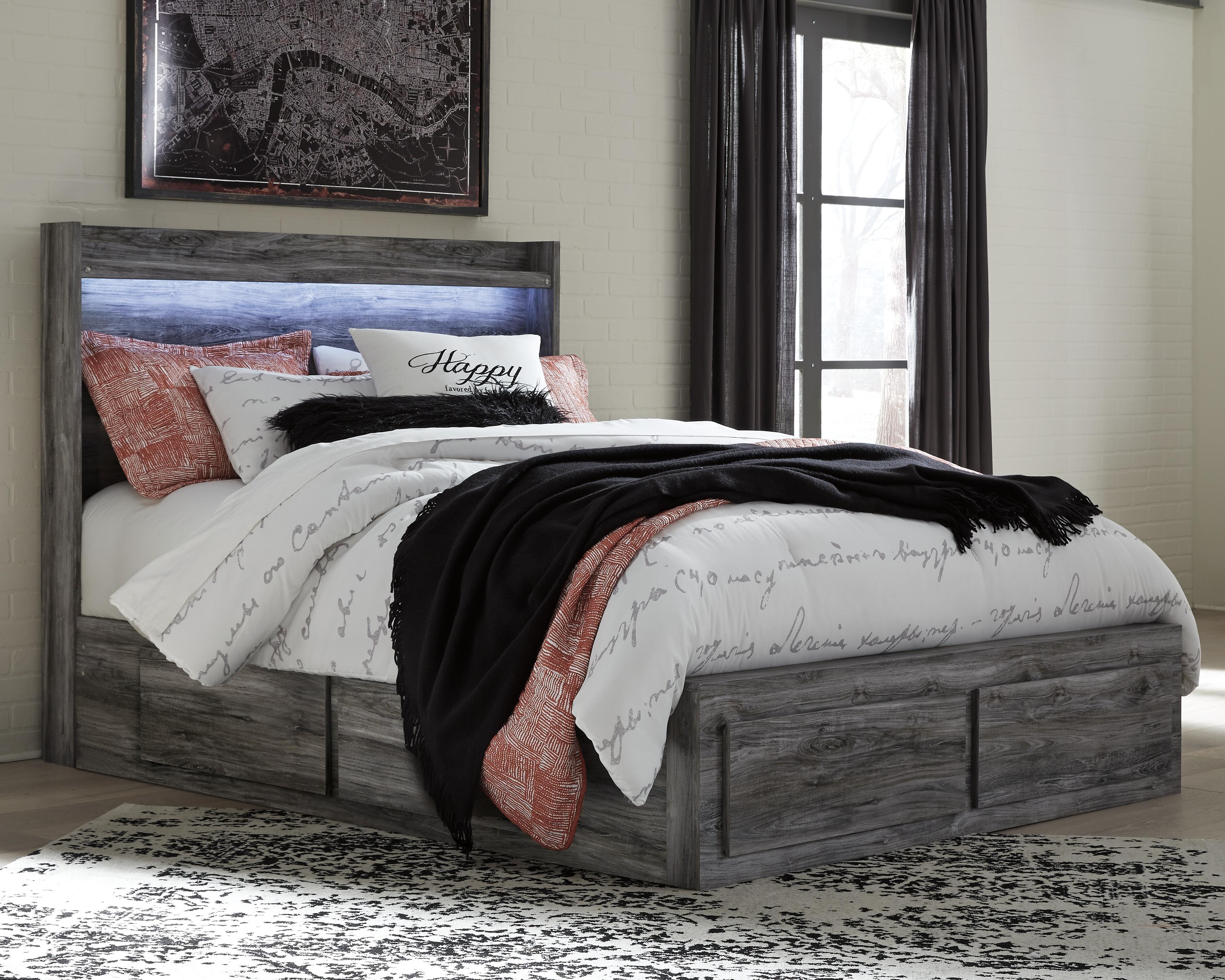 Baystorm Panel Bed with 6 Storage Drawers
