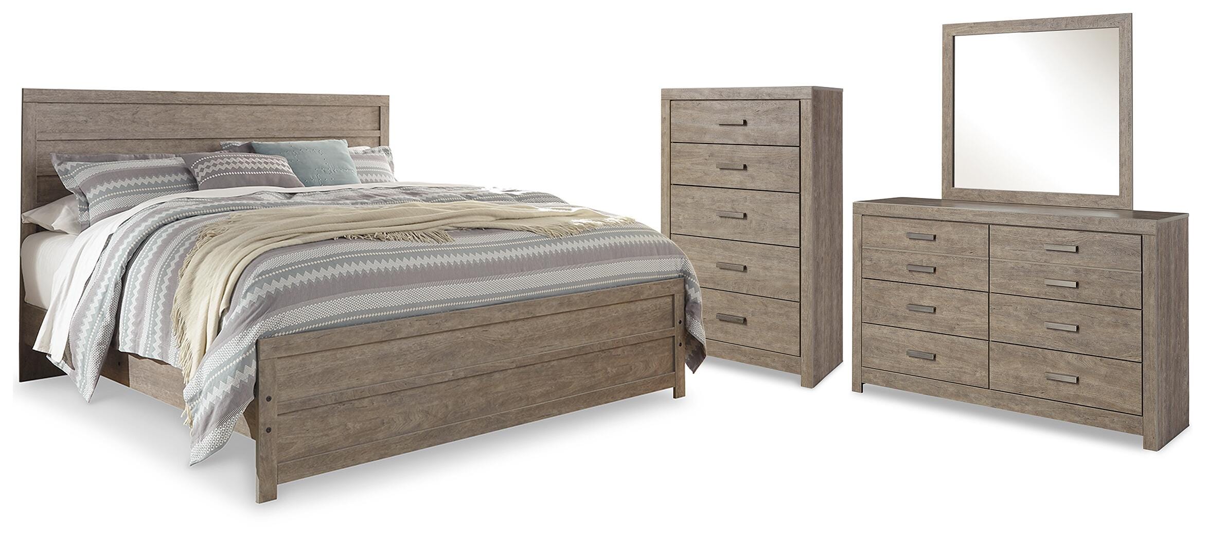 Culverbach Panel Bed, Dresser, Mirror and Chest