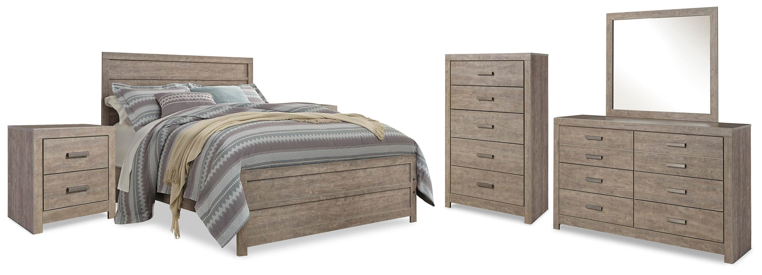 Culverbach Panel Bed, Dresser, Mirror, Chest and 2 Nightstands