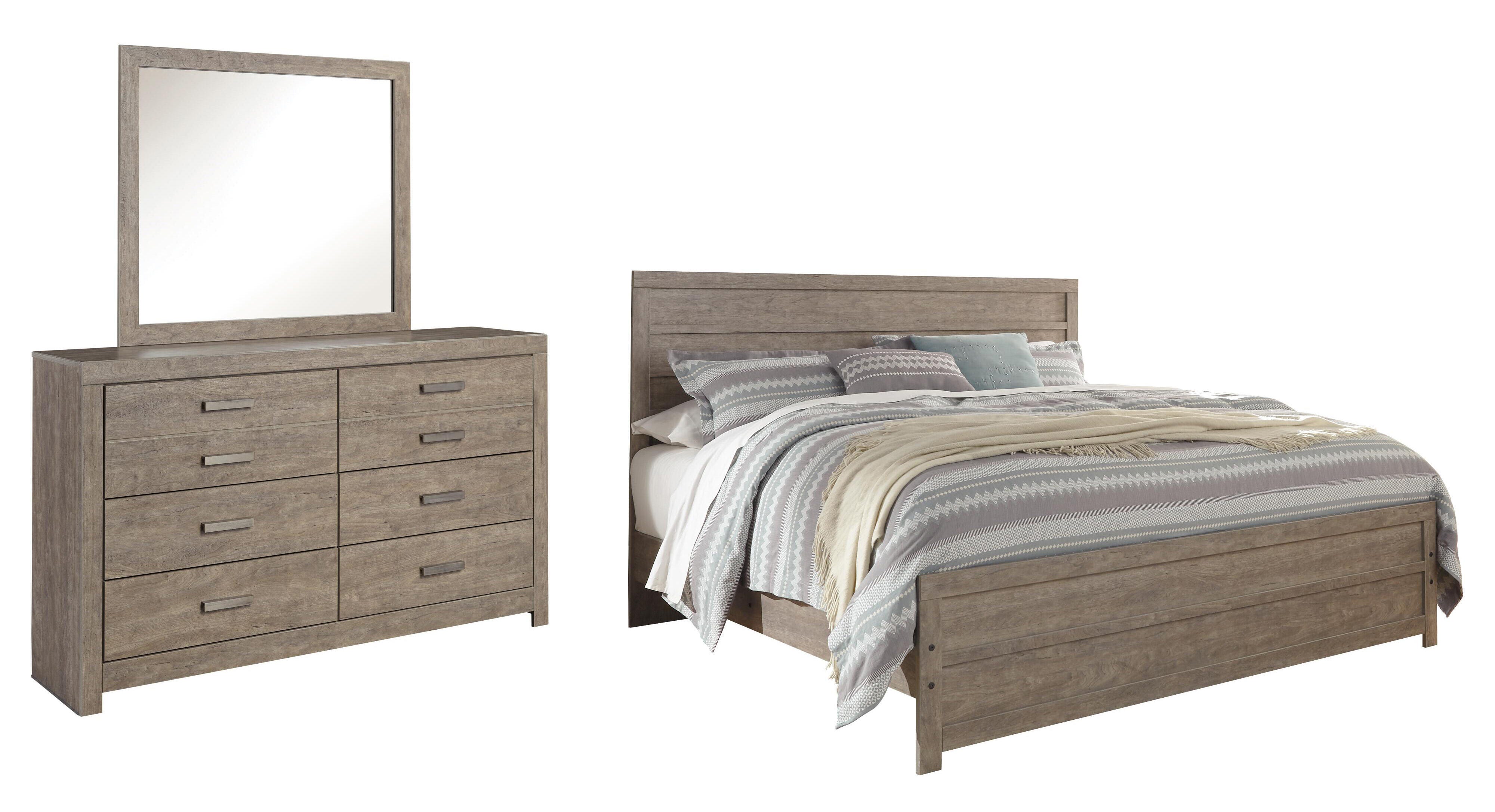 Culverbach Panel Bed with Mirrored Dresser