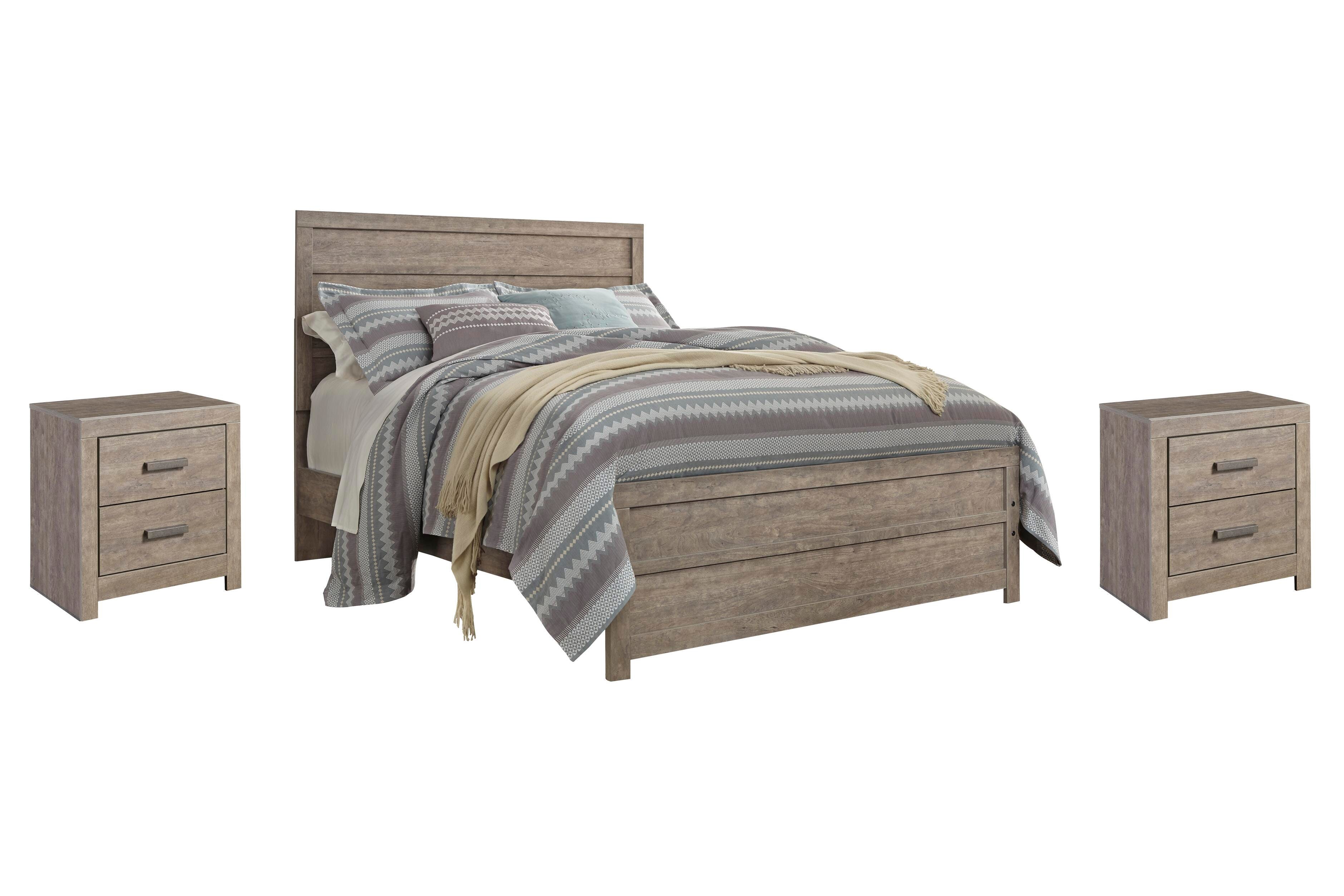 Culverbach Panel Bed with 2 Nightstands
