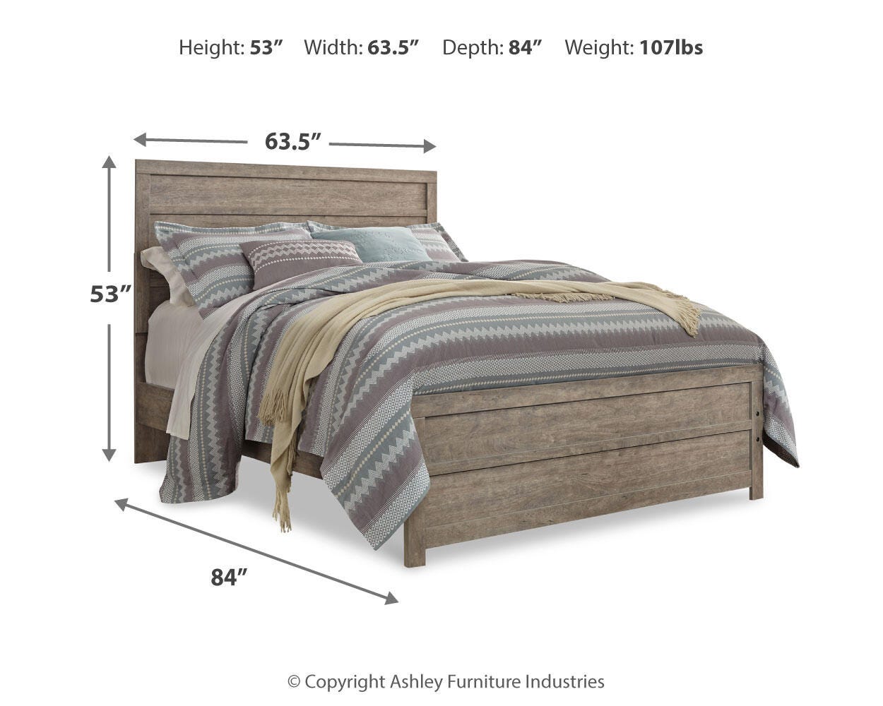 Culverbach Panel Bed with Nightstand