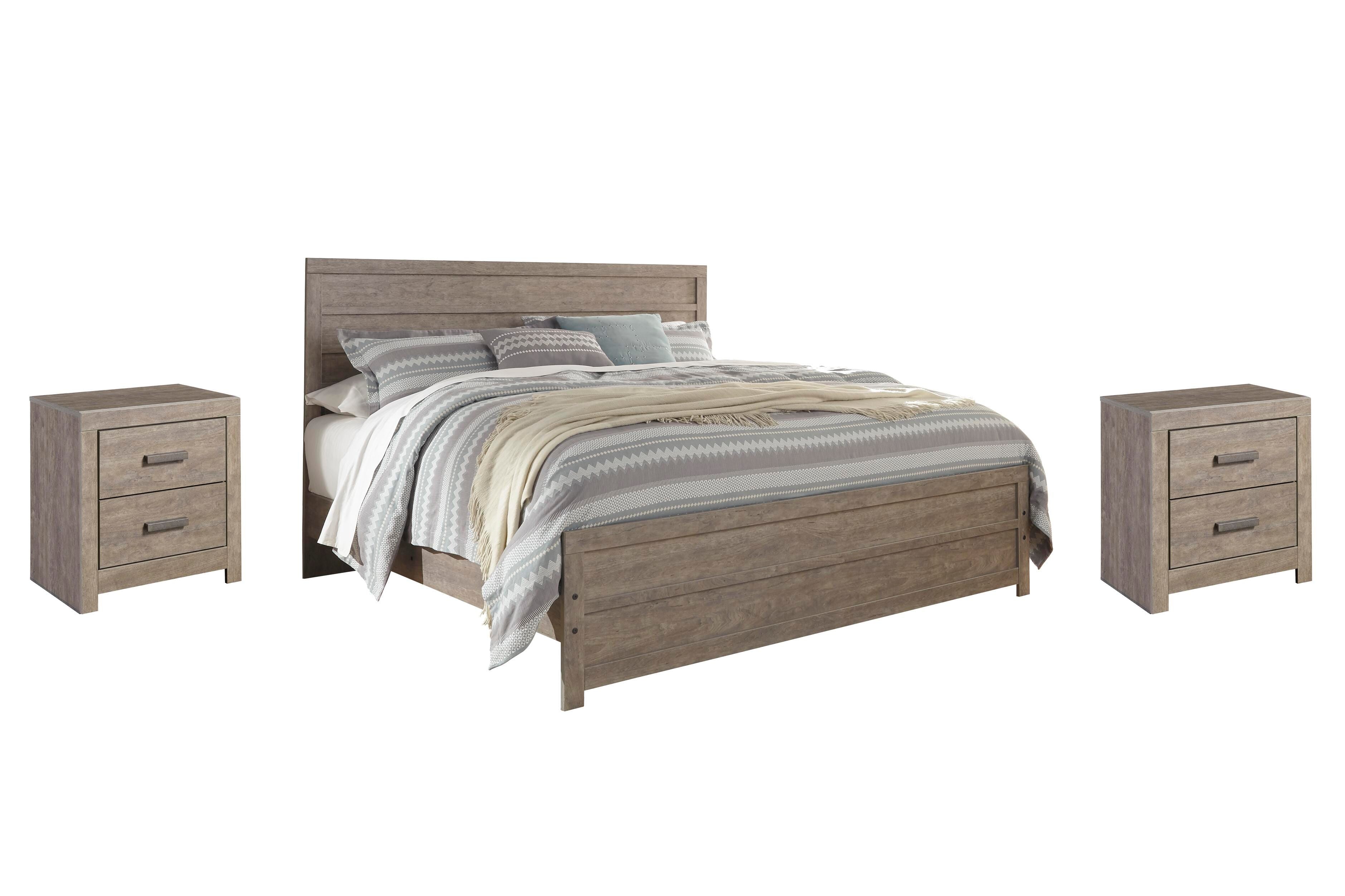 Culverbach Panel Bed with 2 Nightstands