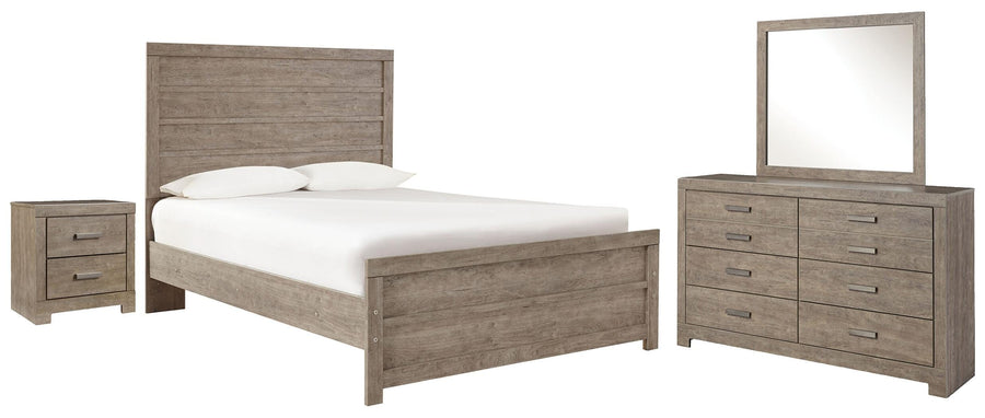 Culverbach Panel Bed with Mirrored Dresser and 2 Nightstands