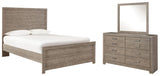 Culverbach Panel Bed with Mirrored Dresser