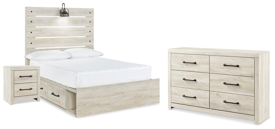 Cambeck Panel Bed with Storage, Dresser and Nightstand