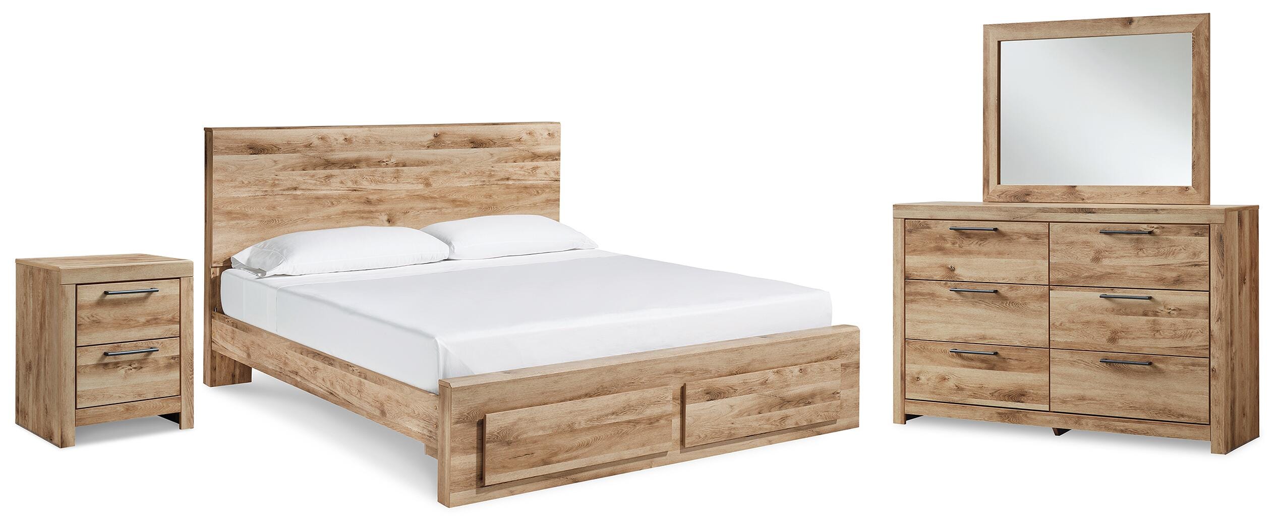 Hyanna Panel Storage Bed, Dresser, Mirror and Nightstand