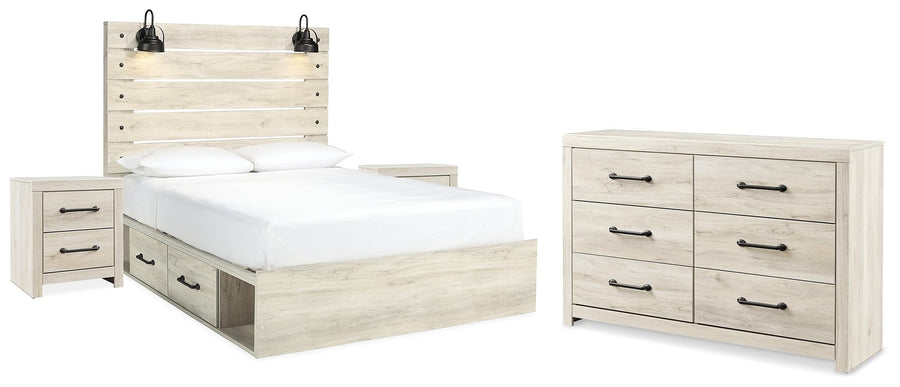 Cambeck Panel Bed with Storage, Dresser and 2 Nightstands