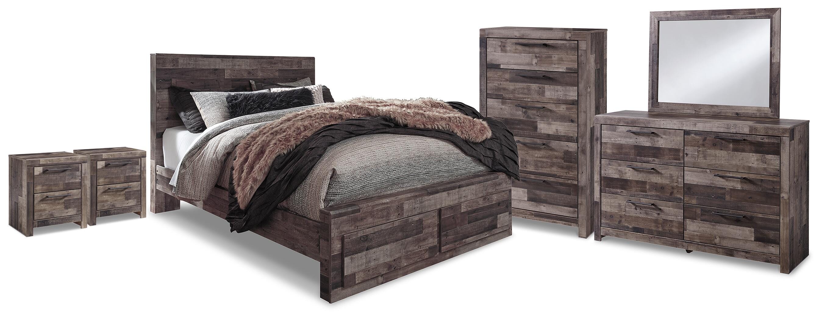 Derekson Storage Bed, Dresser, Mirror, Chest and 2 Nightstands