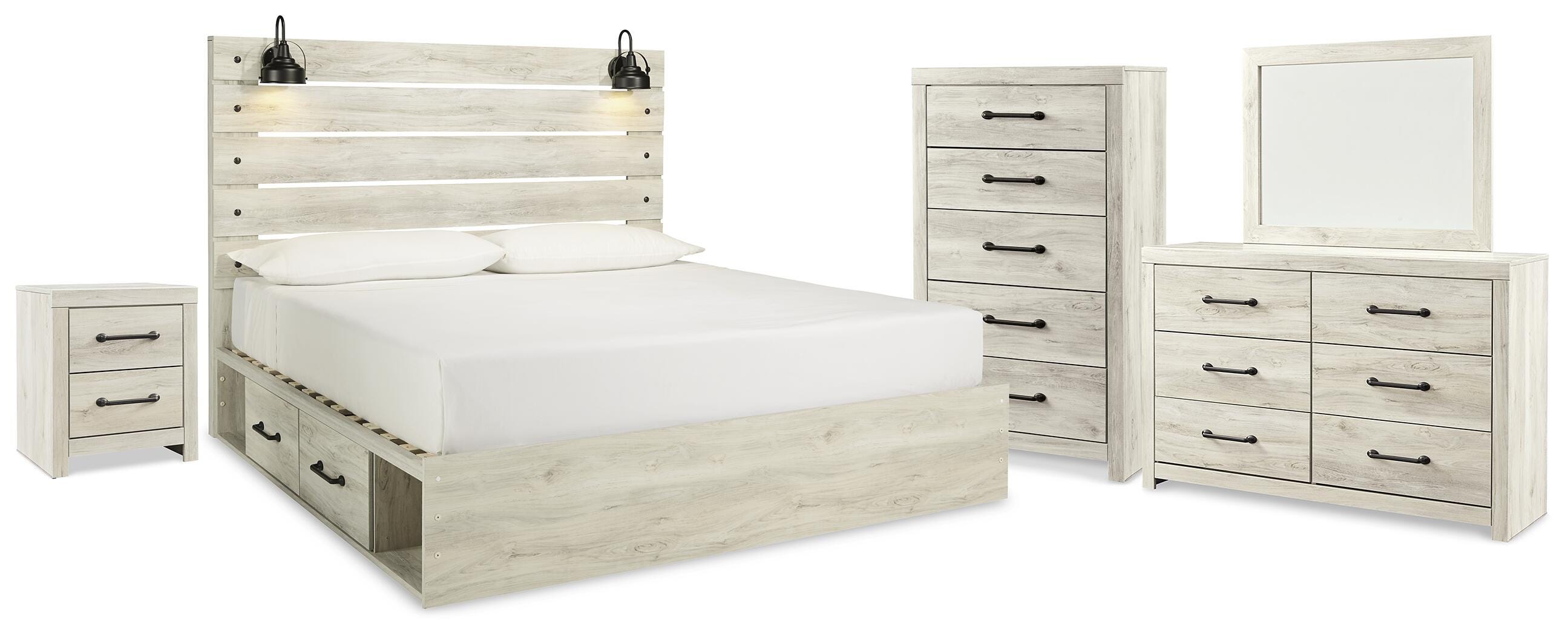 Cambeck Panel Storage Bed, Dresser, Mirror, Chest and Nightstand