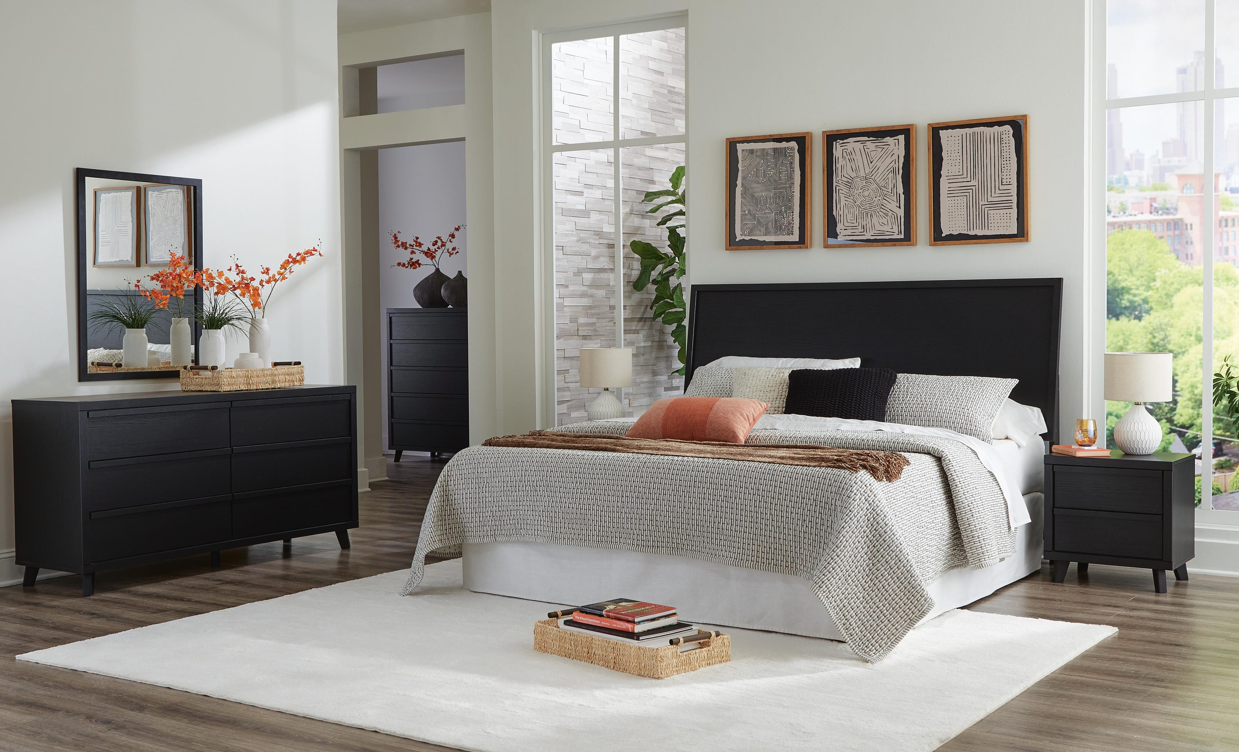 Danziar Panel Headboard, Dresser and Mirror