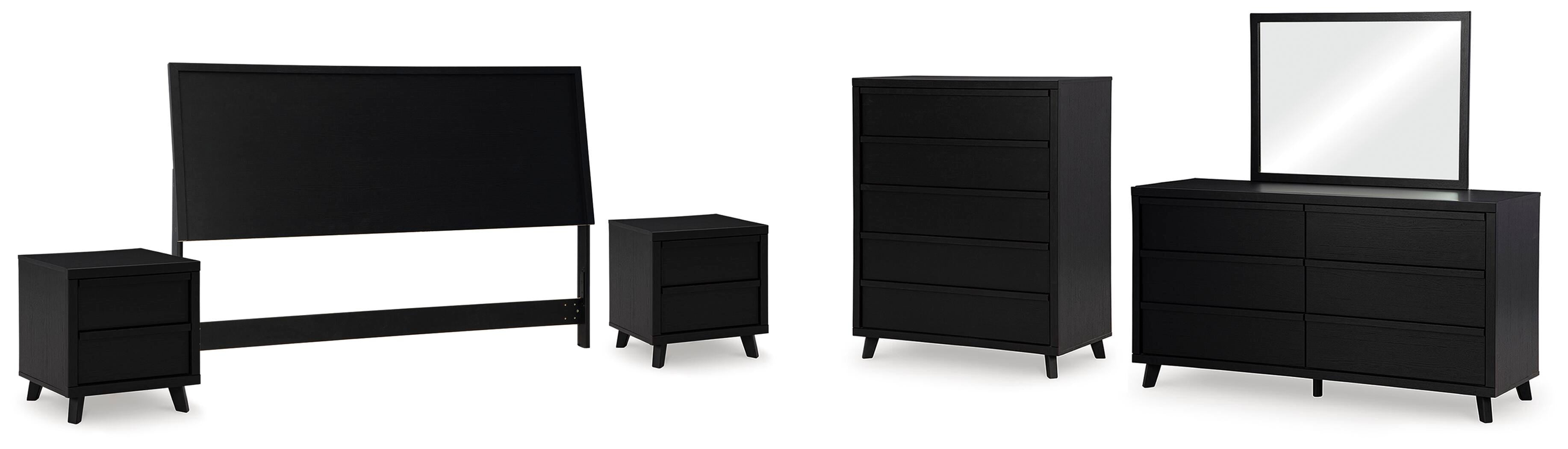 Danziar Panel Headboard, Dresser, Mirror, Chest and 2 Nightstands