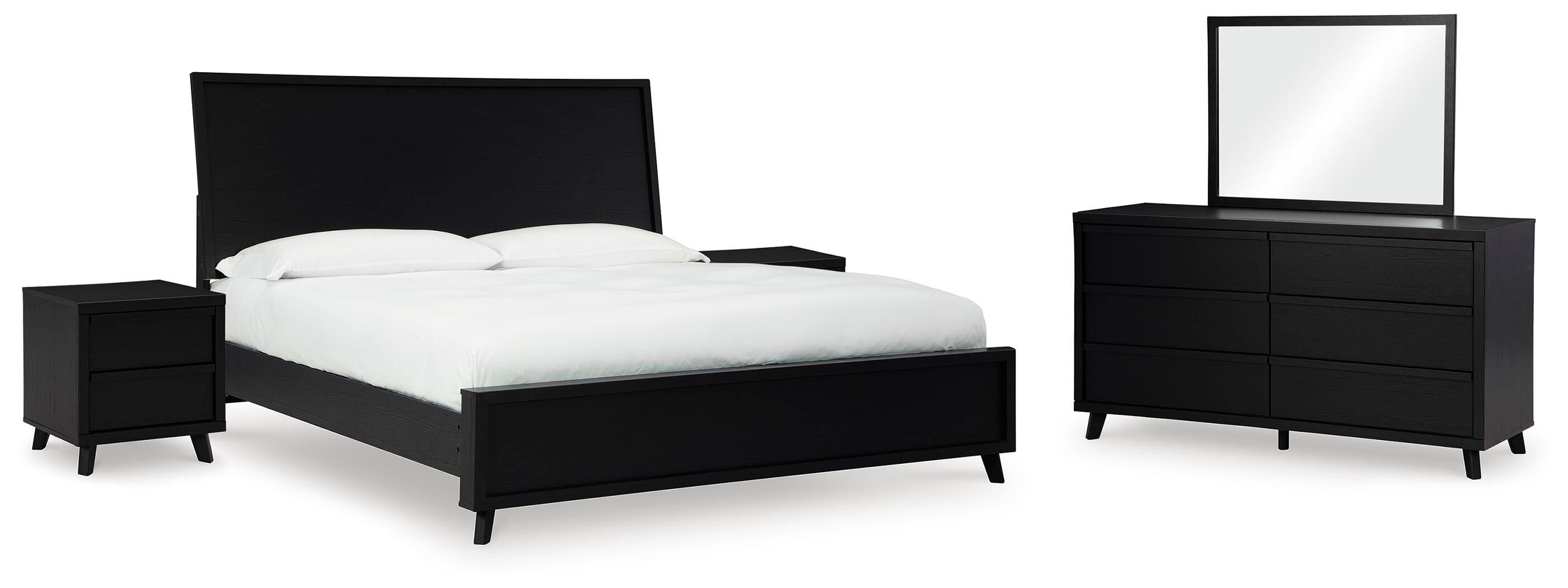 Danziar Panel Bed, Dresser, Mirror and 2 Nightstands