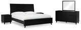 Danziar Panel Bed, Dresser, Mirror and 2 Nightstands