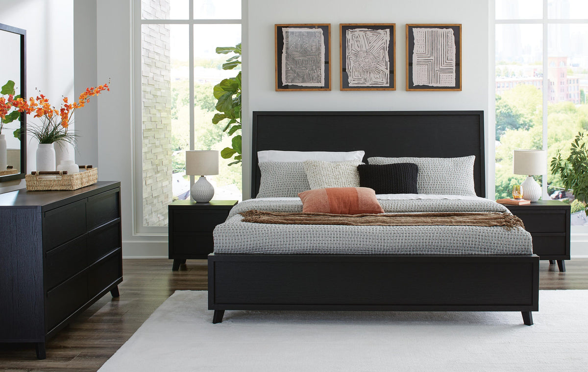 Danziar Panel Bed, Dresser, Mirror and 2 Nightstands