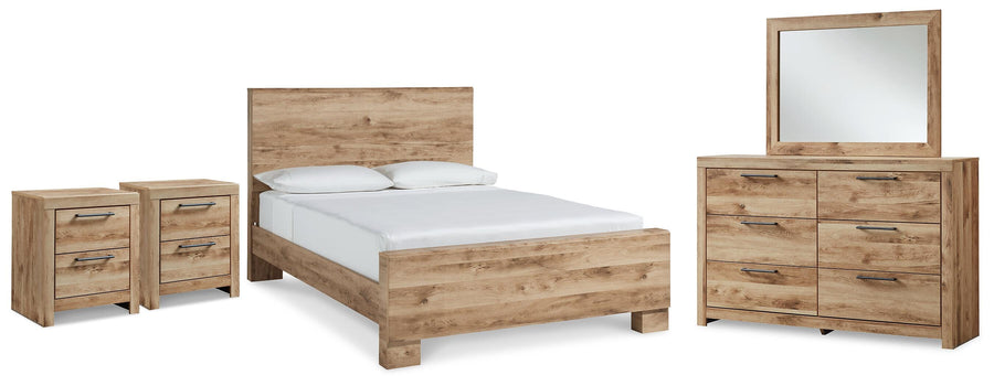 Hyanna Panel Bed, Dresser, Mirror and 2 Nightstands