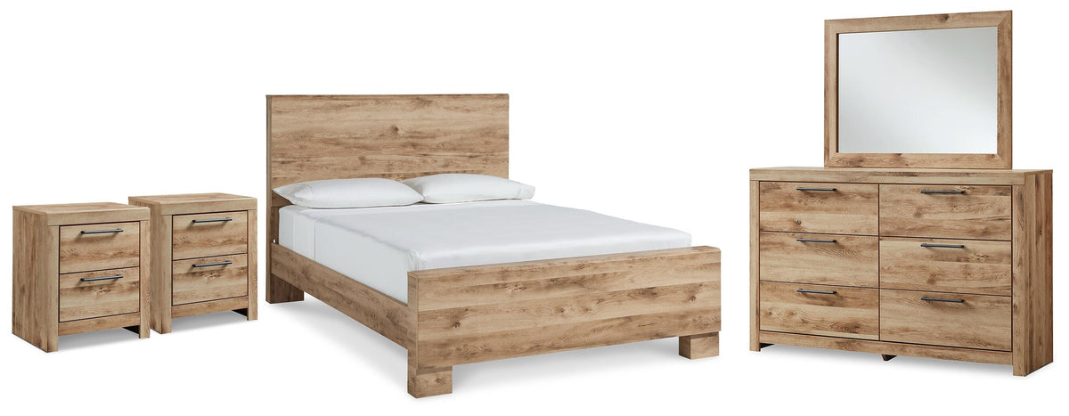 Hyanna Panel Bed, Dresser, Mirror and 2 Nightstands