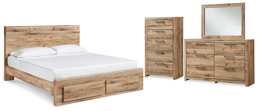Hyanna Panel Storage Bed, Dresser, Mirror and Chest
