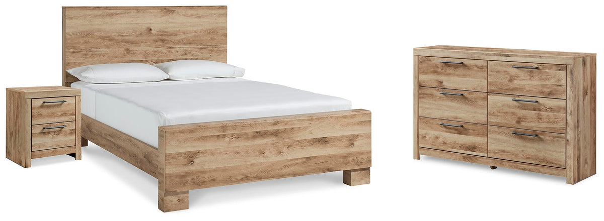 Hyanna Panel Bed, Dresser, and Nightstand