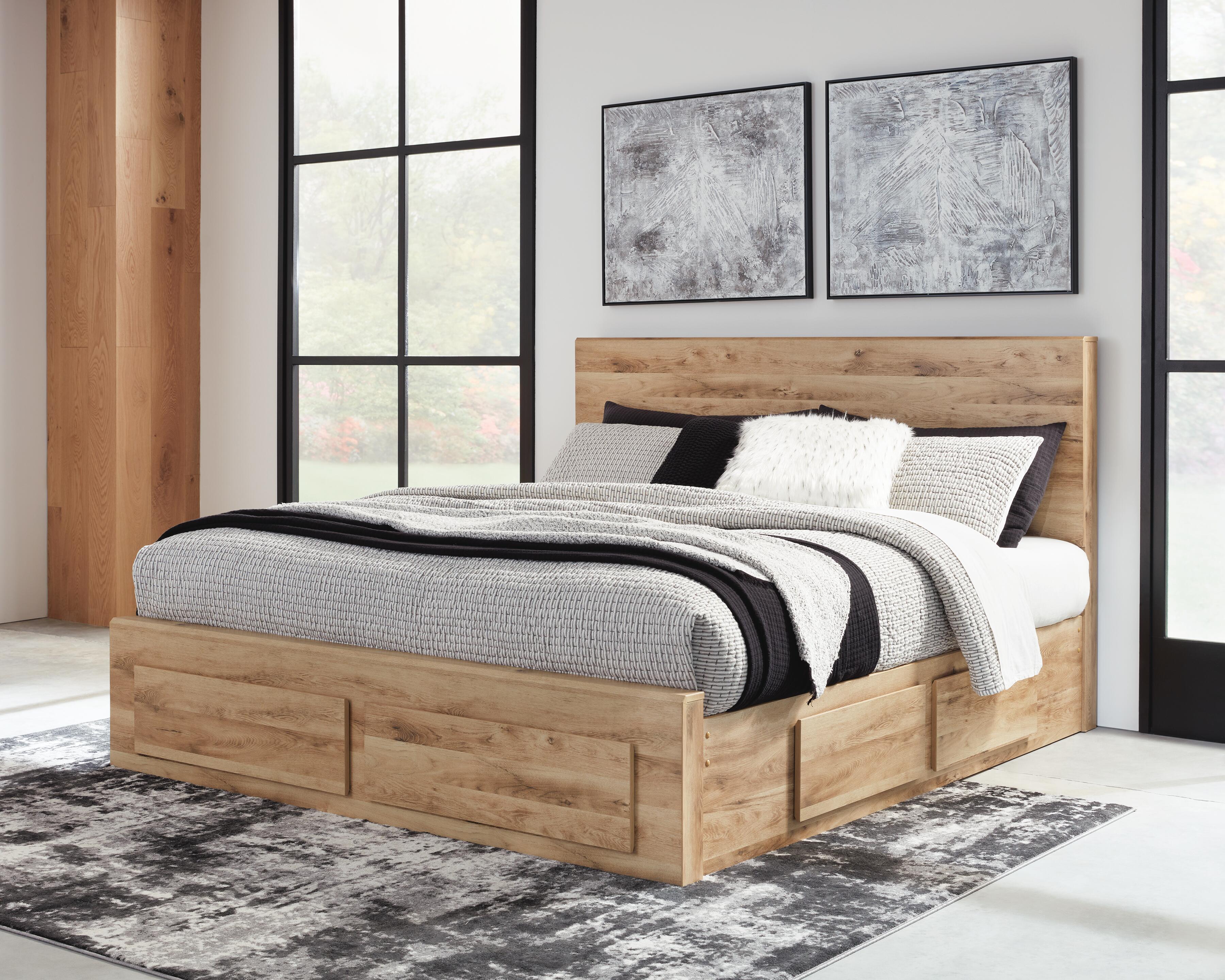 Hyanna Panel Storage Bed, Dresser, Mirror and Chest