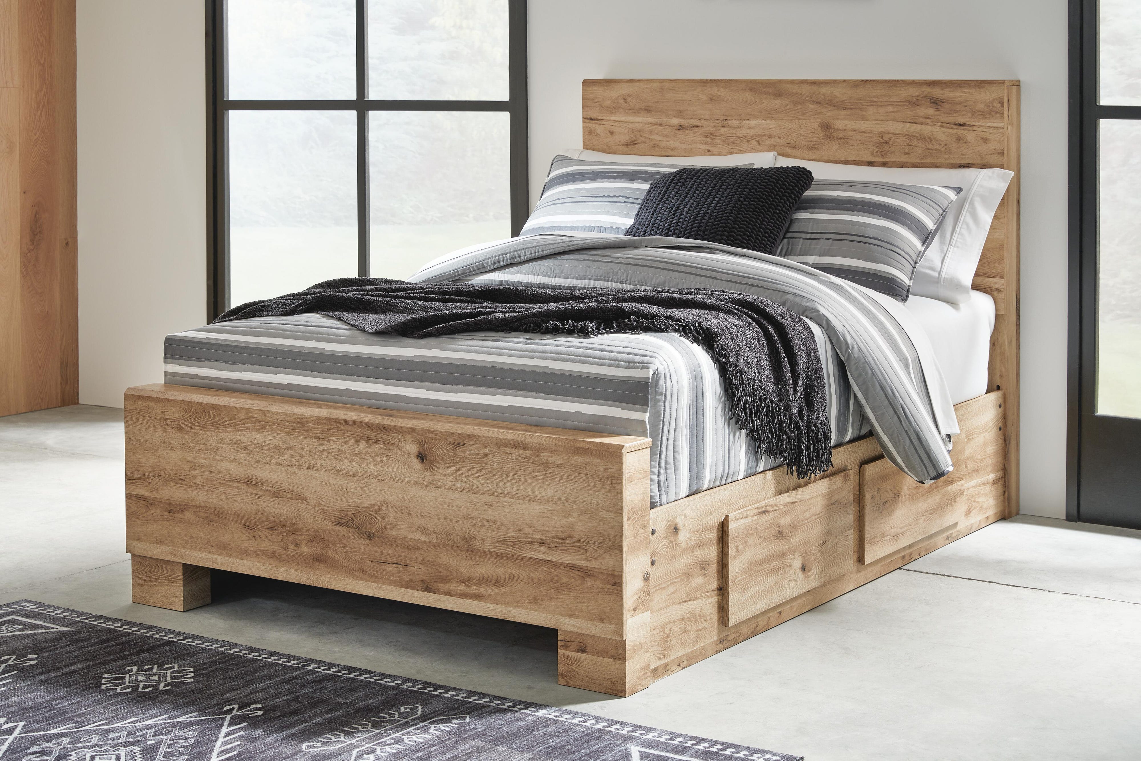 Hyanna Panel Bed with 1 Side Storage