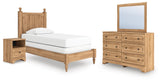 Aleaport Panel Bed with Mirrored Dresser and Nightstand