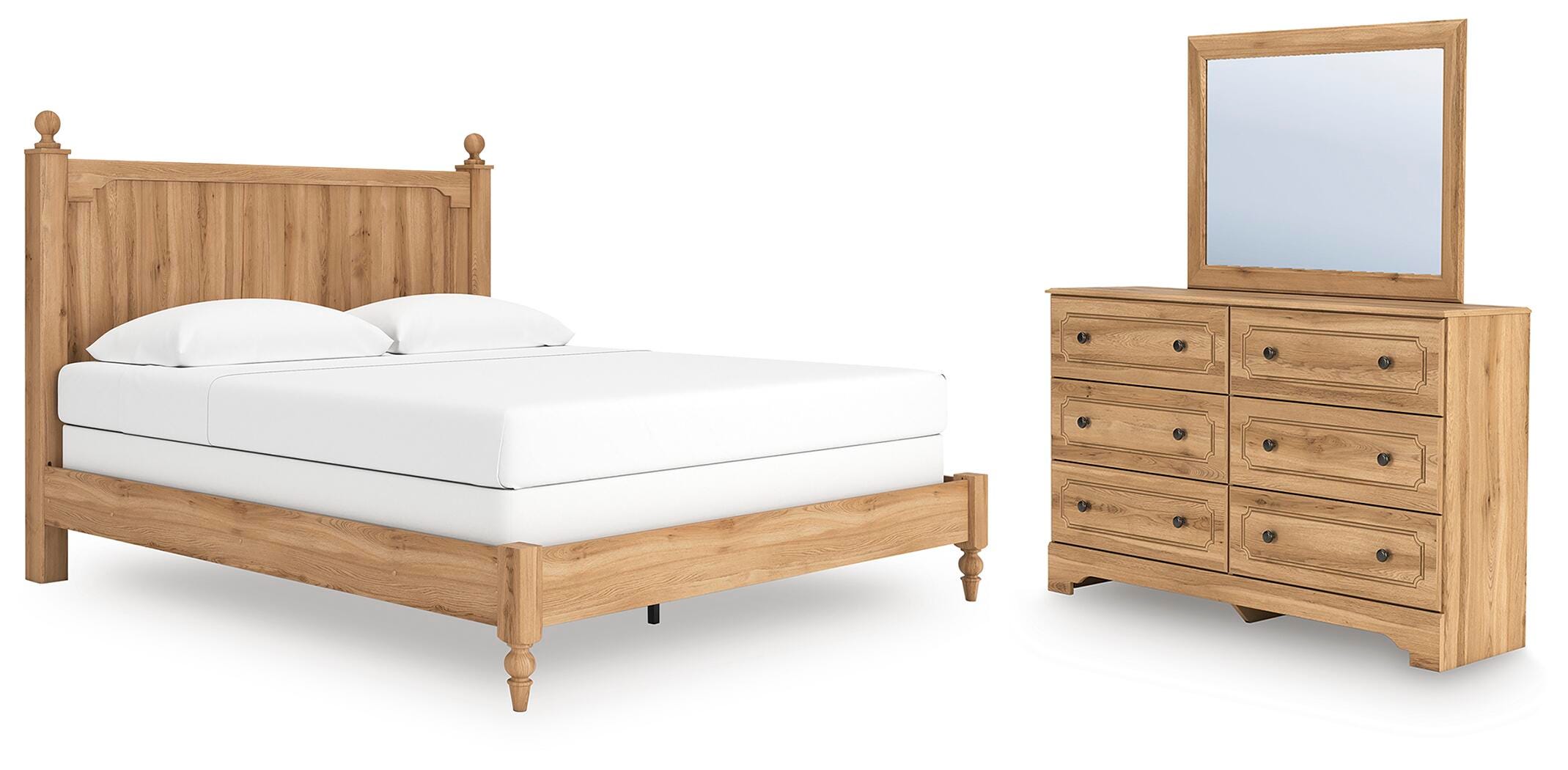 Aleaport Panel Bed, Dresser and Mirror