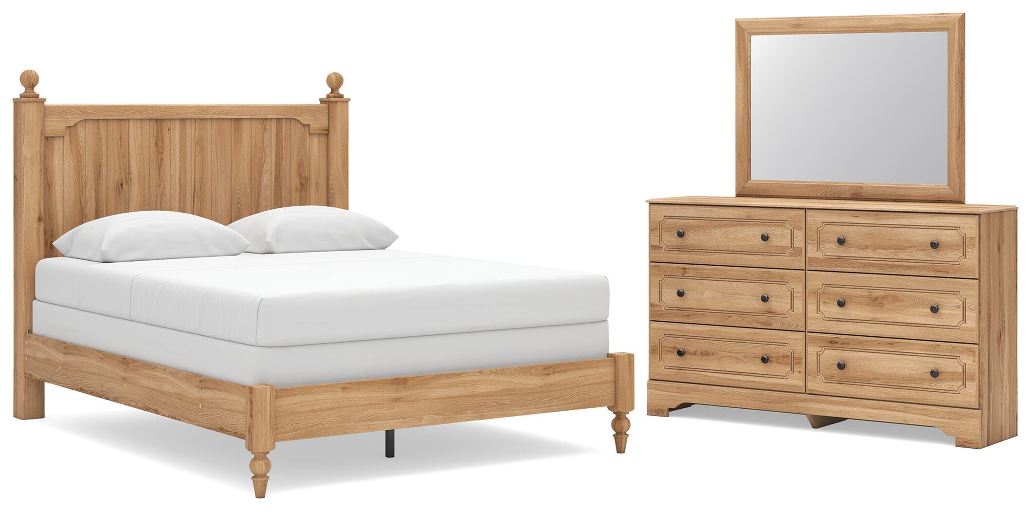 Aleaport Panel Bed, Dresser and Mirror
